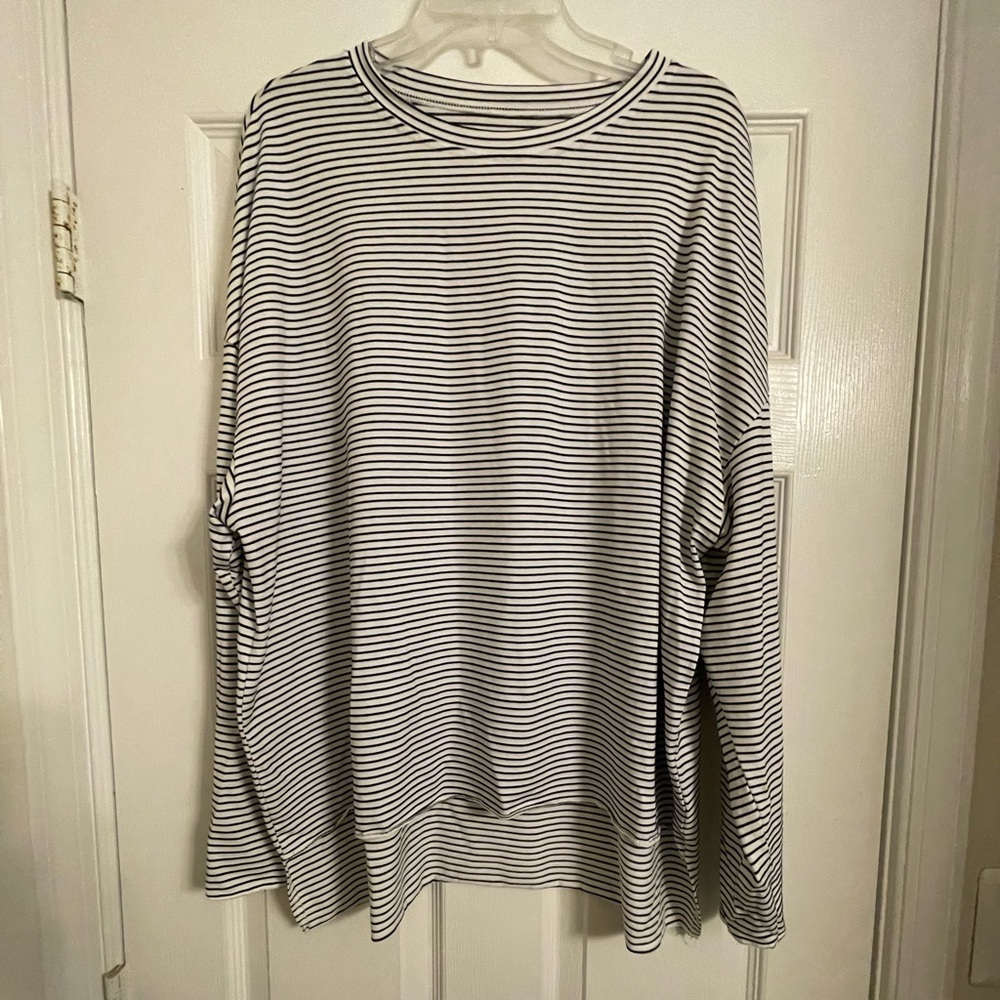 Striped Black and White Women's Top